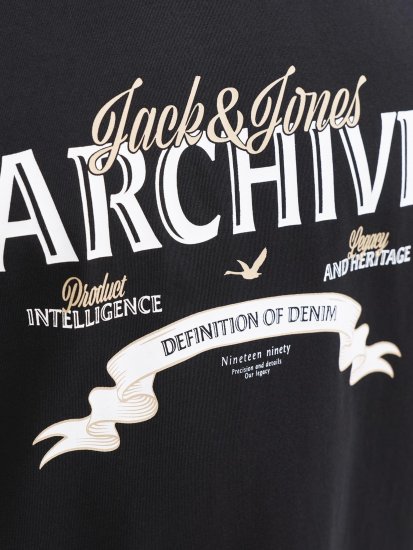 Jack & Jones Dover Denim O-Neck T-Shirt Black - Trička - Trička nadměrné velikosti - 2XL-14XL