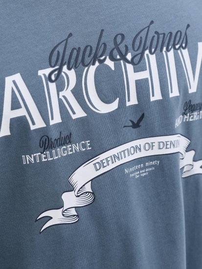 Jack & Jones Dover Denim O-Neck T-Shirt Grey - Trička - Trička nadměrné velikosti - 2XL-14XL