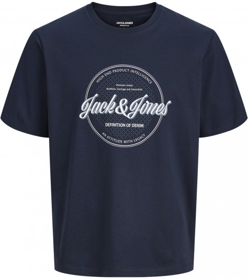 Jack & Jones Dover Denim O-Neck T-Shirt Blue - Trička - Trička nadměrné velikosti - 2XL-14XL