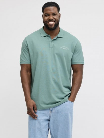 Jack & Jones College Logo Short Sleeve Polo Turquoise - Polokošile - Polokošile 2XL-8XL - Trička s límečkem 2XL-8XL