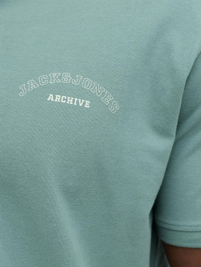 Jack & Jones College Logo Short Sleeve Polo Turquoise - Polokošile - Polokošile 2XL-8XL - Trička s límečkem 2XL-8XL