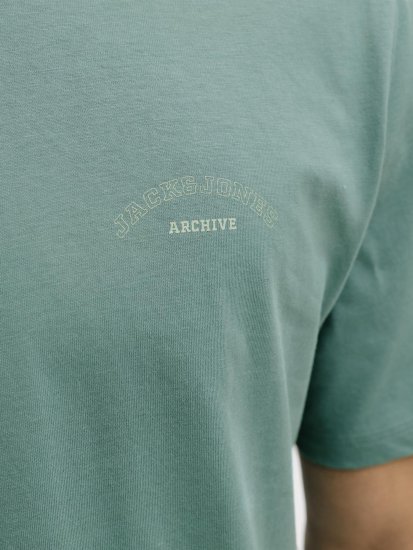 Jack & Jones College Logo Crew Neck T-Shirt Turquoise - Trička - Trička nadměrné velikosti - 2XL-14XL