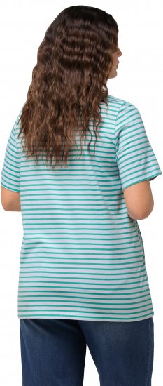 Ulla Popken Palm Tree Embroidered Tee Turquoise Green - Potištěná trička pro ženy - 