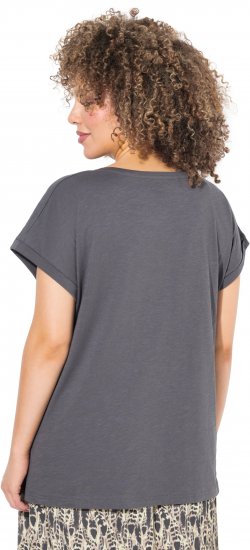 Ulla Popken LOVE Short Sleeve Graphic Tee Graphite Grey - Potištěná trička pro ženy - 