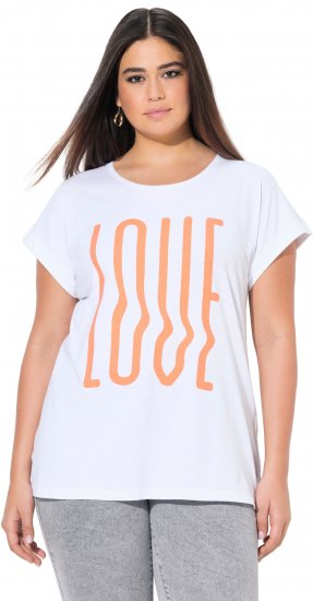 Ulla Popken LOVE Short Sleeve Graphic Tee Snow White - Potištěná trička pro ženy - 