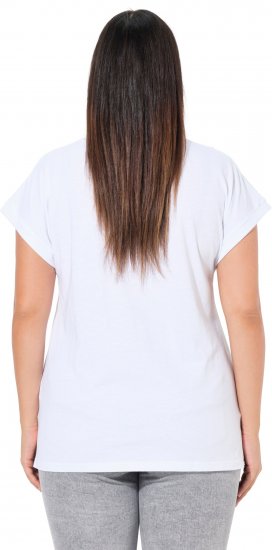 Ulla Popken LOVE Short Sleeve Graphic Tee Snow White - Potištěná trička pro ženy - 
