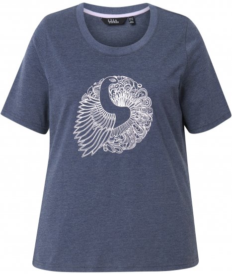 Ulla Popken Peacock Short Sleeve Graphic Tee - Potištěná trička pro ženy - 