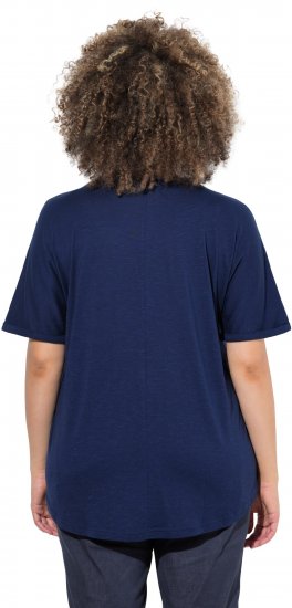 Ulla Popken Marine Print Short Sleeve Tee Ink Blue - Potištěná trička pro ženy - 