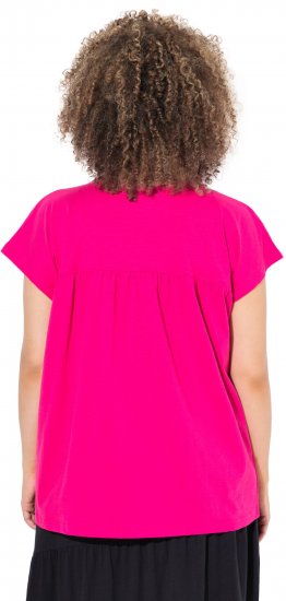 Ulla Popken Free Spirit Butterfly Cap Sleeve Graphic Tee Magenta Pink - Potištěná trička pro ženy - 