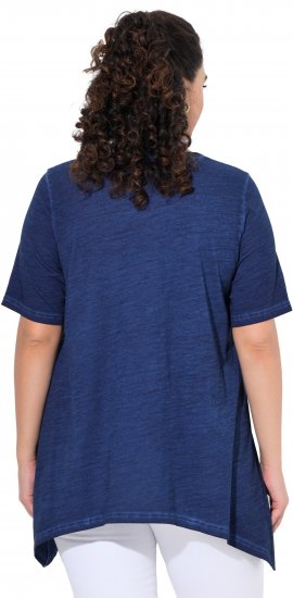 Ulla Popken Sunset Lettering Short Sleeve Graphic Tee Ink Blue - Potištěná trička pro ženy - 