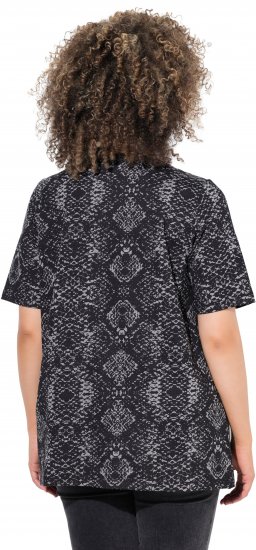 Ulla Popken Snake Print V-Neck Tee Graphite Grey - Potištěná trička pro ženy - 