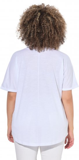 Ulla Popken Drinks And Sunset Graphic Tee Snow White - Potištěná trička pro ženy - 