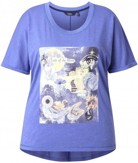 Ulla Popken Lady Of The Moon Short Sleeve Graphic Tee Lavender - Potištěná trička pro ženy - 