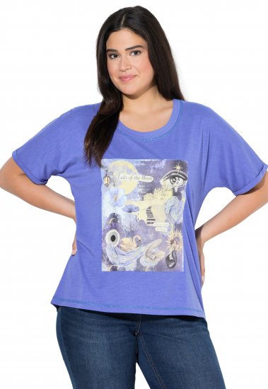 Ulla Popken Lady Of The Moon Short Sleeve Graphic Tee Lavender - Potištěná trička pro ženy - 