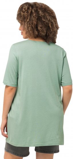 Ulla Popken Essential Front Pleat Tee Light Moss Green - Trička - 