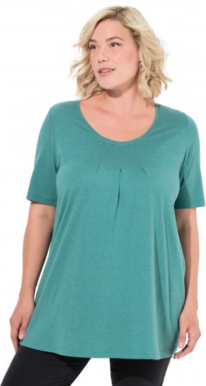 Ulla Popken Essential Front Pleat Tee Green - Trička - 