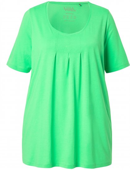 Ulla Popken Essential Front Pleat Tee Mint Green - Trička - 