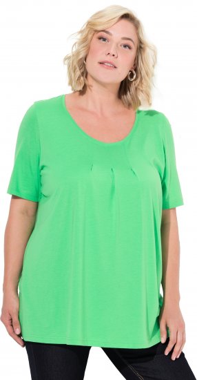 Ulla Popken Essential Front Pleat Tee Mint Green - Trička - 