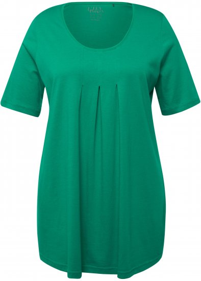 Ulla Popken Essential Front Pleat Tee Emerald Green - Trička - 