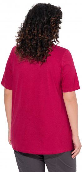 Ulla Popken Essential Front Pleat Tee Dark Raspberry - Trička - 