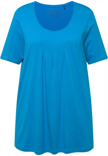 Ulla Popken Essential Front Pleat Tee Sapphire Blue - Trička - 