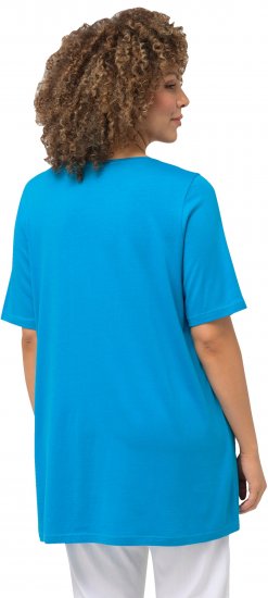Ulla Popken Essential Front Pleat Tee Sapphire Blue - Trička - 