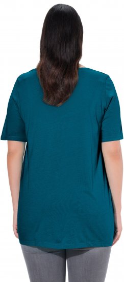 Ulla Popken Essential Front Pleat Tee Cerulean - Trička - 