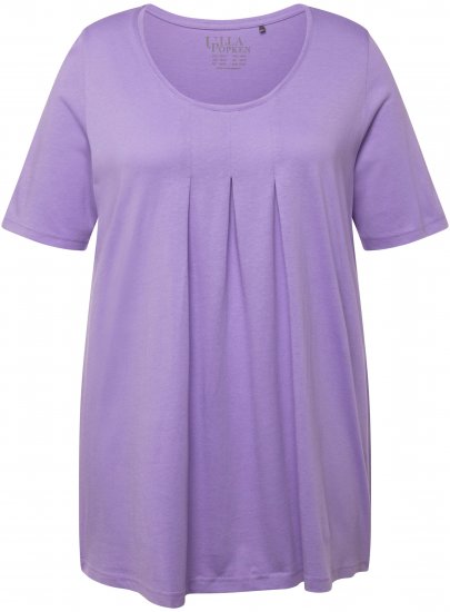 Ulla Popken Essential Front Pleat Tee Pale Lilac - Trička - 