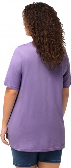 Ulla Popken Essential Front Pleat Tee Pale Lilac - Trička - 