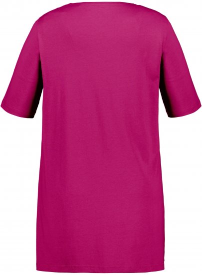 Ulla Popken Essential Front Pleat Tee Magnolia Red - Trička - 