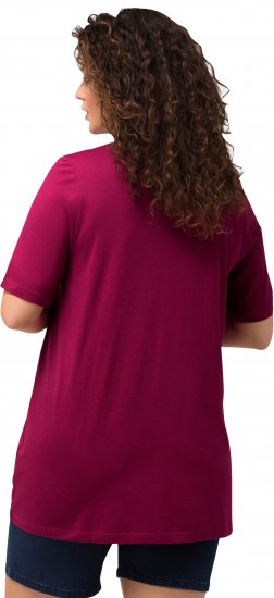 Ulla Popken Essential Front Pleat Tee Magnolia Red - Trička - 