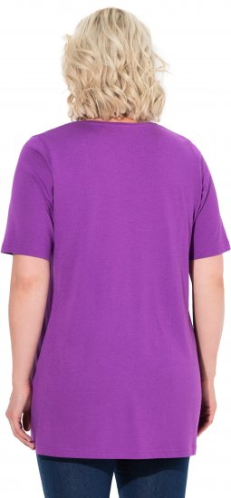 Ulla Popken Essential Front Pleat Tee Purple - Trička - 