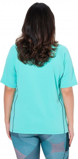 Ulla Popken Piping Accent Functional UVP 50+ Stretch Knit Top Aqua Green - Trička - 