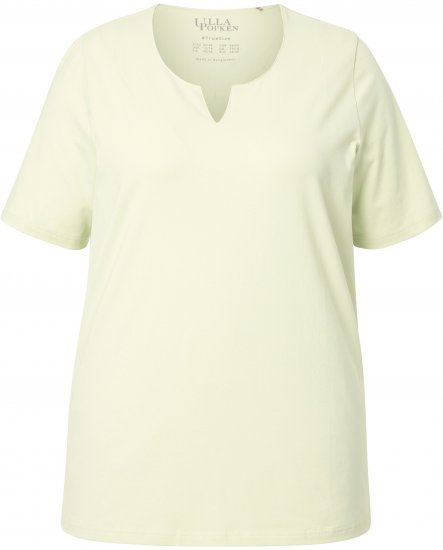 Ulla Popken Essential Notch Neck Stretch Tee Pistachio - Trička - 