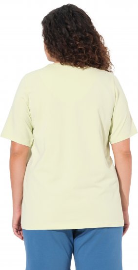 Ulla Popken Essential Notch Neck Stretch Tee Pistachio - Trička - 