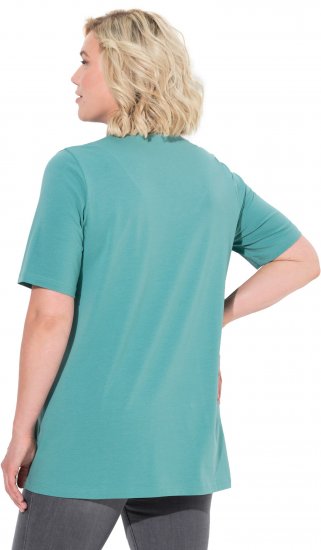 Ulla Popken Essential Notch Neck Stretch Tee Pale Green - Trička - 