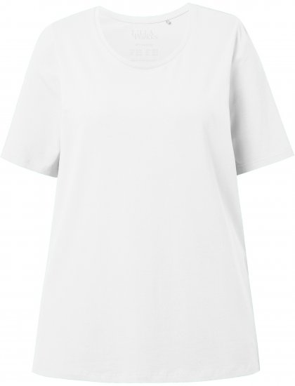 Ulla Popken Essential Round Neck Stretch Tee Snow White - Trička - 