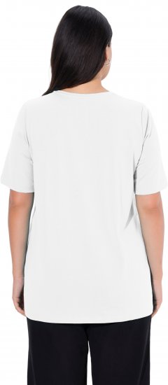 Ulla Popken Essential Round Neck Stretch Tee Snow White - Trička - 