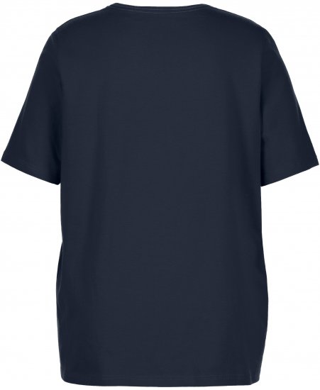 Ulla Popken Essential Square Neck Stretch Tee Navy Blue - Trička - 