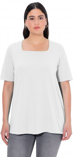 Ulla Popken Essential Square Neck Stretch Tee Snow White - Trička - 