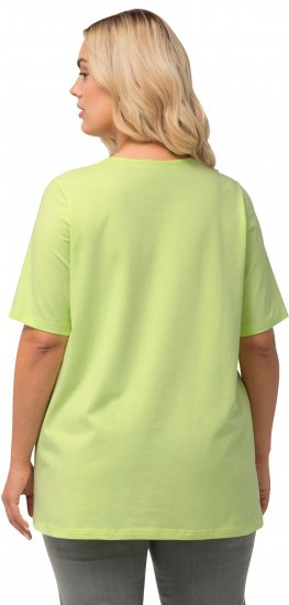 Ulla Popken Essential Square Neck Stretch Tee Lime Green - Trička - 