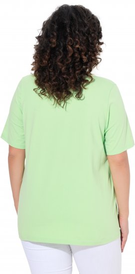 Ulla Popken Essential Square Neck Stretch Tee Light Green - Trička - 