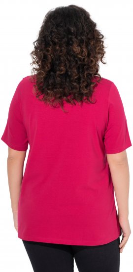 Ulla Popken Essential Square Neck Stretch Tee Dark Raspberry - Trička - 