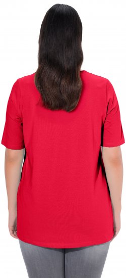Ulla Popken Essential Square Neck Stretch Tee Red - Trička - 