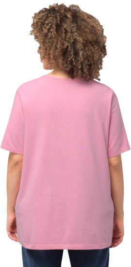 Ulla Popken Essential Square Neck Stretch Tee Light Pink - Trička - 
