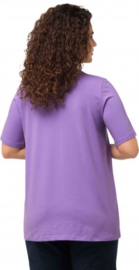 Ulla Popken Essential Square Neck Stretch Tee Pale Lilac - Trička - 