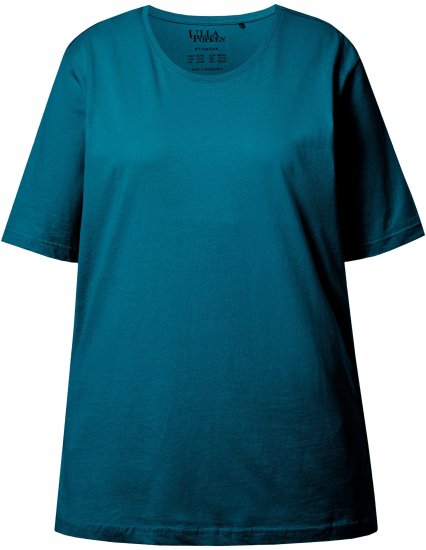 Ulla Popken Basic Round Neck Short Sleeve Relaxed Fit T-Shirt Dark Green - Trička - 