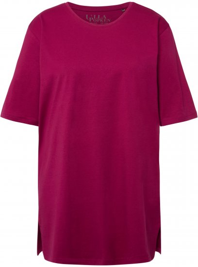 Ulla Popken Basic Round Neck Short Sleeve Relaxed Fit T-Shirt Magnolia Red - Trička - 
