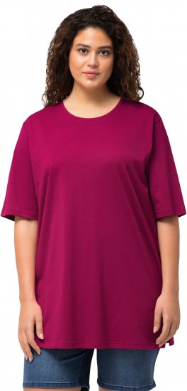 Ulla Popken Basic Round Neck Short Sleeve Relaxed Fit T-Shirt Magnolia Red - Trička - 