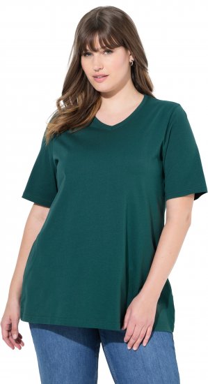 Ulla Popken Eco Cotton Basic T-Shirt 2-Pack Green/White - Trička - 